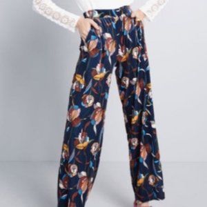 Certainly Swanky Wide-Leg floral Velvet Pants